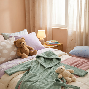 Albornoz con Capucha de Algodón Orgánico para Bebé, Toalla Suave Ecológica para Niños, Albornoz de Lujo Absorbente para Niños Pequeños, Set de Regalo para Baño - Product Image 5