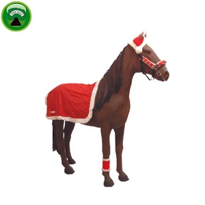 En gros polaire noël cheval couverture tapis - Product Image 1