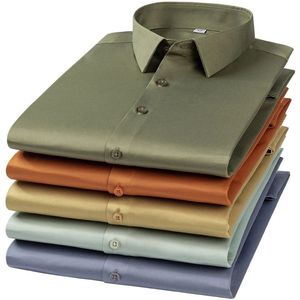 Camisa de Verano 100% Tejida, Lisa, Informal de Oficina, Manga Corta, Transpirable, Cuello Camisero, 140g, Lino Mediterráneo Lavado para Hombre - Product Image 1