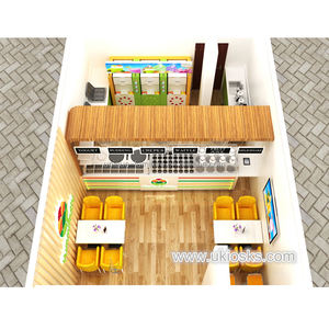 Attraente negozio di succhi al dettaglio interior design con stazione di yogurt congelato chiosco di cibo moderno chiosco di gelati centro commerciale bancone di cocco - Product Image 2