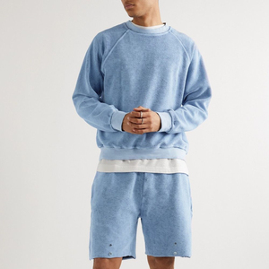 Shorts de jogging pour hommes en coton French Terry délavé à l'acide, ourlet brut, style streetwear vintage, vente chaude, OEM ODM, approvisionnement en gros - Product Image 2