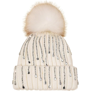 Custom Logo Black Rhinestone Beanie Hat Ribbed Knit <b>Winter</b> <b>Cap</b> Women Men Soft Stretch Warm Streetwear Hat - Product Image 3