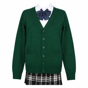 Best Seller Soft Breathable 100% Cotton Knitted <b>Cardigan</b> Sweater Long Sleeve Bottom Closure School Uniforms for University - Product Image 1