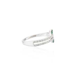 18K Gold Emerald and <b>Diamond</b> Accent Belt Buckle <b>Ring</b> - Product Image 5