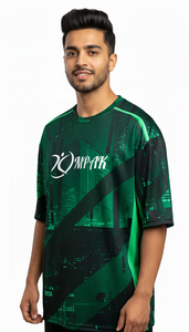 เสื้อยืดโอเวอร์ไซส์สไตล์สตรีทแนวเมือง พิมพ์ลายแบบซับลิเมชั่น สำหรับผู้ชาย สวมใส่สบาย ทรงหลวม ทันสมัย - Product Image 5