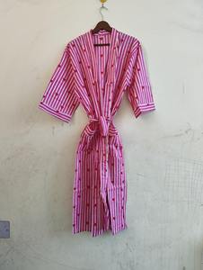 ชุดนอนฤดูร้อนน้ำหนักเบา เสื้อคลุมกิโมโนผ้าฝ้ายพิมพ์ลายหัวใจ - Product Image 4