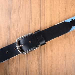 High Quality Top Grain Leather Embroidered <b>Belt</b> for Men Women Vintage Polo Dress Style Camouflage Pattern Alloy Buckle Wholesale - Product Image 5