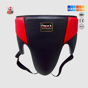 Protège-entrejambe de boxe OMIKA INTERNATIONAL Pro - Protection en cuir résistant aux chocs, coupe MMA, mousse haute densité, emballage personnalisé avec logo - Product Image 1