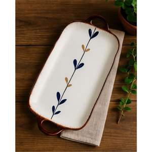 Rustic Round Wooden Serving <b>Tray</b> with High Rim - <b>Large</b> Wood Pizza Board, Cheese Platter & Breakfast Tea <b>Tray</b> for Hotel & Home - Product Image 6