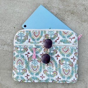 Designer Luxurious Modern Soft Portable Pure Cotton Quilted <b>Laptop</b> <b>Sleeve</b> Multi Pocket Zipper Case Handmade - Product Image 6