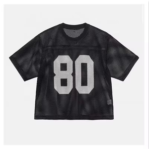 เสื้อครอปสตรีทแวร์สั่งทำขายส่ง ทรงโอเวอร์ไซส์ วินเทจ ทรงบ็อกซี่ ระบายอากาศได้ดี พิมพ์ลายแบบซับลิเมชั่น 3 มิติ ด้านหน้า แห้งเร็ว ซึมซับเหงื่อ - Product Image 3