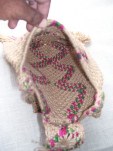 weaving Handmade Jute Macrame Sling <b>Bag</b> with Floral Embroidery Fringe Crossbody <b>Boho</b> Purse - Product Image 4