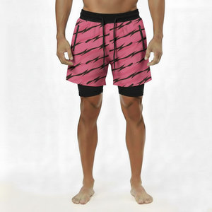 Hot Sale Double Deck 2 In 1 Quick Dry 100% Polyester Waterproof Breathable Gym Short <b>Tight</b> Training Running Short Men Camouflage - Product Image 1