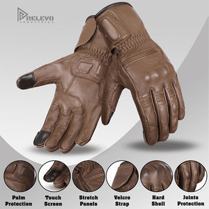 Gants de moto de haute qualité en cuir de vachette véritable avec doublure intérieure douce, prise en main confortable, protection durable - Product Image 4