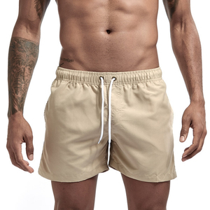 Pantalones Cortos Deportivos para Hombre, Tejidos, de Secado Rápido, Transpirables, de una Sola Capa, Color Sólido, Casuales, con Logotipo Frontal, para Fitness - Product Image 1