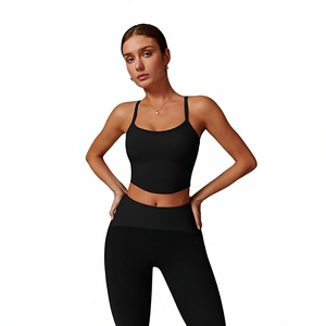 Ensemble de yoga pour femmes à séchage rapide pour studio de Pilates, ensemble soutien-gorge et leggings en polyester et élasthanne, vêtements de sport en gros, vêtements de sport personnalisés en usine - Product Image 5