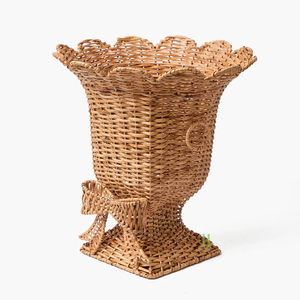 Elegante cesta de mimbre para cochecito con florero, cesta de almacenamiento de ratán, decoración para el hogar, caja de flores para cochecito de bebé, se acepta OEM - Product Image 6