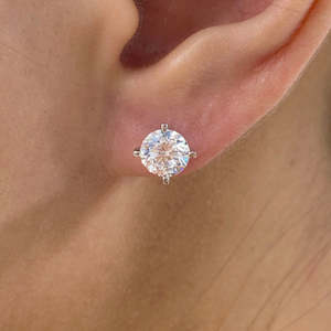 Classic Round Brilliant Cut Lab Grown Diamond Stud <b>Earrings</b> IGI Certified 2ct 4 Prong 10K 14K 18K Gold Women <b>Fine</b> <b>Earring</b> Studs - Product Image 6
