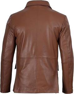 Wholesale Designer Men Genuine <b>Leather</b> Coat for Belt Single Breasted Button Reversible Eco-Friendly Formal Wear - Product Image 2