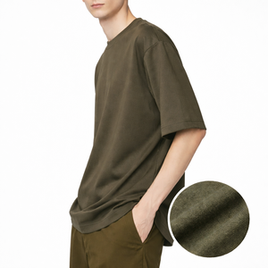 Camiseta de Cuello Redondo para Hombre, 100% Algodón, Talla Grande, Manga Corta, Ecológica, Transpirable, 220g, Alta Calidad - Product Image 2