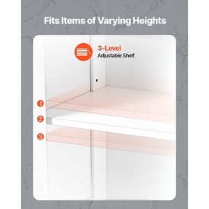 Mobiletto da Bagno Moderno a 4 Ripiani in Legno con 2 Ante e Ripiano Regolabile, Arredamento Moderno per Bagno - Product Image 4