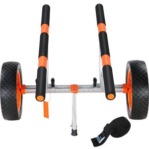 Carrito para Kayak Resistente de 12 Pies, Capacidad de Carga de 450 lb, Ancho Ajustable, Carretilla Desmontable para Canoa, Neumáticos Sólidos, Remolque para Embarcaciones - Product Image 2