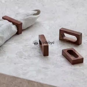 แหวนผ้าเช็ดปากงานแต่งงานไม้คลาสสิกระดับพรีเมียม ทนทาน เป็นมิตรกับสิ่งแวดล้อม อุปกรณ์ตกแต่งโต๊ะอาหารสุดหรู Tradebyd - Product Image 3