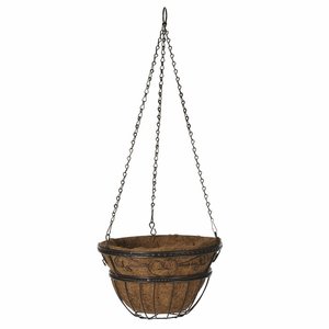 Élégante corbeille à fleurs suspendue en fer avec motif naturel décoratif pour les espaces de patio, de jardin et de balcon - Product Image 5