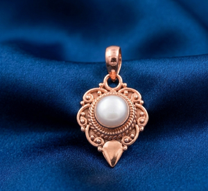 925 <b>Sterling</b> <b>Silver</b> Natural <b>Pearl</b> Vintage Floral Pendant Handmade Boho Statement <b>Necklace</b> Charm Women Jewelry Gift for Men Her - Product Image 5