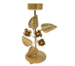 Customized design Flower Candle Holder Leaves Gold Tealight Holder <b>For</b> Dining Room Living Room <b>Bedroom</b> Decoration - Product Image 6