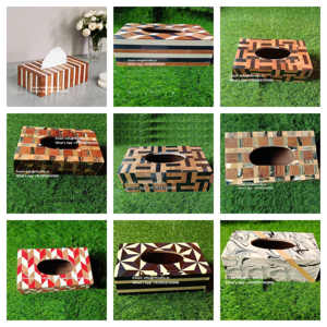 Cajas de pañuelos de madera de bambú con logotipo personalizado, caja de papel de seda decorativa para servilletas, soporte de caja de madera nórdica de lujo para uso doméstico y Hotel - Product Image 6