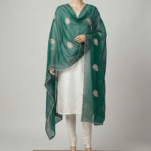 Foulard d'été respirant en polyester et mousseline de soie, brodé de strass, motif floral de luxe, vente en gros, 12 pièces, pour usage quotidien - Product Image 4