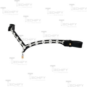 Luxury Crystal Horse Browband Pearl <b>Drop</b> | Premium Leather Equestrian Headstall Accessory Customized Color Size Comfortable - Product Image 3