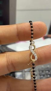 Bracelet Mangalsutra en diamant cultivé en laboratoire 0,30 CT, bracelet en diamant certifié IGI VVS VS, bracelet infini en or blanc 14 carats - Product Image 6