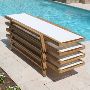 <b>Outdoor</b> lounge <b>chairs</b> made of teak wood, <b>stackable</b>, suitable for poolside, garden and beachside to relax and enjoy the afternoon - Product Image 3