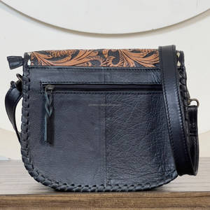 Vintage Cowhide Tooled Genuine Leather Crossbody Handbags Stylish Floral Design <b>Women</b> Crossbody Shoulder <b>Messenger</b> <b>Bag</b> - Product Image 5