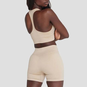 Breathable Yoga Sports <b>Bra</b> Set Removable Pads Spandex/Nylon Material Front Logo Plus Hot Selling Custom Size Women High Support - Product Image 2