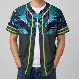 Maillots de baseball de qualité supérieure, design sublimé personnalisé, noms et numéros d'équipe, respirants, grandes tailles, coupe athlétique à manches courtes pour hommes - Product Image 6