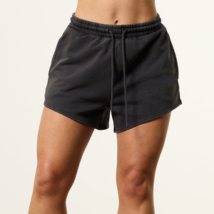 Shorts Deportivos de Cintura Alta para Mujer, Tejidos en Algodón, con Cordón Ajustable, Color Sólido, Transpirables, Corte Regular - Product Image 5