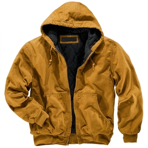 Chaqueta de Motociclista de Lona Encerada para Hombre, Diseño OEM ODM, con Cremallera Negra, Capucha, Resistente al Viento, Transpirable, Informal, para Otoño, Trabajo al Aire Libre, Personalizable - Product Image 6
