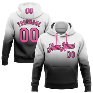 Wholesale Direct Industry New Design Custom Stitched White <b>Pink</b>-Black Fade Fashion Sports Pullover Sweatshirt <b>Hoodie</b> - Product Image 1