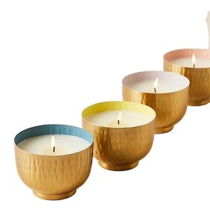 Soporte votivo de aluminio y metal dorado pequeño elegante y moderno diseño ondulado sombra de línea de borde para decoración de candelita de hotel en casa - Product Image 3