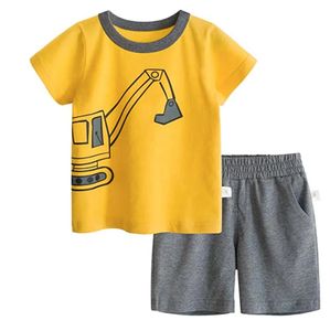 T-shirt imprimé Cool Dude Truck avec ensemble short à carreaux pour garçons, vêtements décontractés - Product Image 5