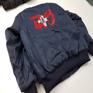 Protect Style Apparels Unisex Navy Bomber Jacket Waterproof Windproof <b>Camouflage</b> Pattern Zipper Closure Formal Style Polyester - Product Image 3