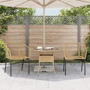 Sedia da Giardino in Rattan PE Marrone con Telaio in Acciaio Verniciato a Polvere, Misura Standard - Product Image 3