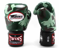 Guantes de Boxeo MMA Sanda de Cuero Original, Hechos a Medida, Diseños de Camuflaje, Agarre Completo para las Manos, Cierre Ligero con Cintas de Gancho