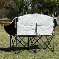 Fauteuil double de camping pliable et portable en acier moderne avec logo personnalisé, rembourré et robuste pour adultes
