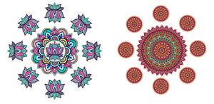 Kit Rangoli Traditionnel en Bois Éléphant Lotus – Décoration Multi-pièces pour Festival Indien Diwali et Mariage Sangit - Product Image 2
