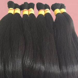 Cheveux vierges Remy de temple d'Inde du Sud de haute qualité, en vrac, ondulés naturels, noirs, lots de mèches, fournisseur OEM en gros pour fabricants - Product Image 1