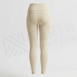 Premium Mid Waist Cotton Bamboo Fiber Leggings Gym Sportswear Solid Pattern Elastic Styles In Your Customized Color - Product Image 2